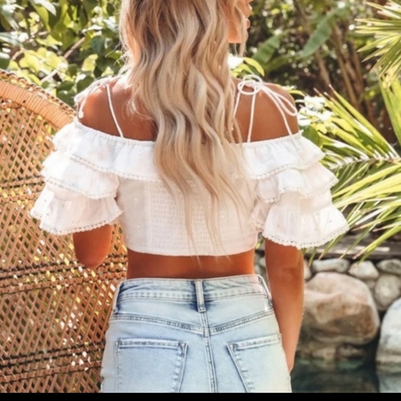 New White Boho Crop Top - Picture 8 of 11